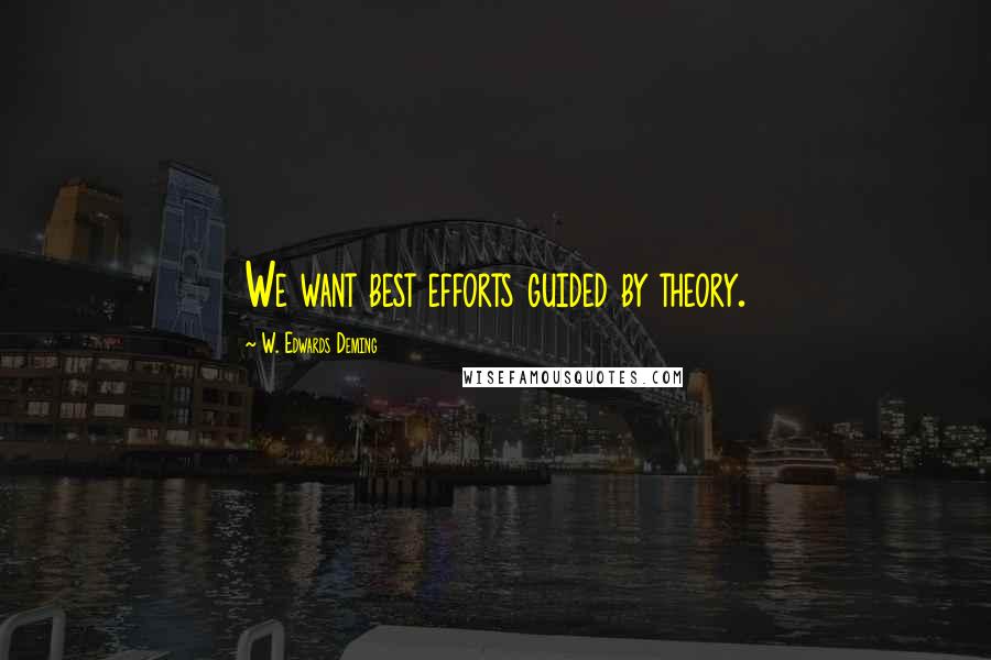 W. Edwards Deming Quotes: We want best efforts guided by theory.