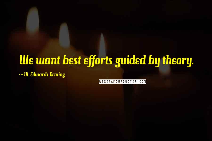 W. Edwards Deming Quotes: We want best efforts guided by theory.