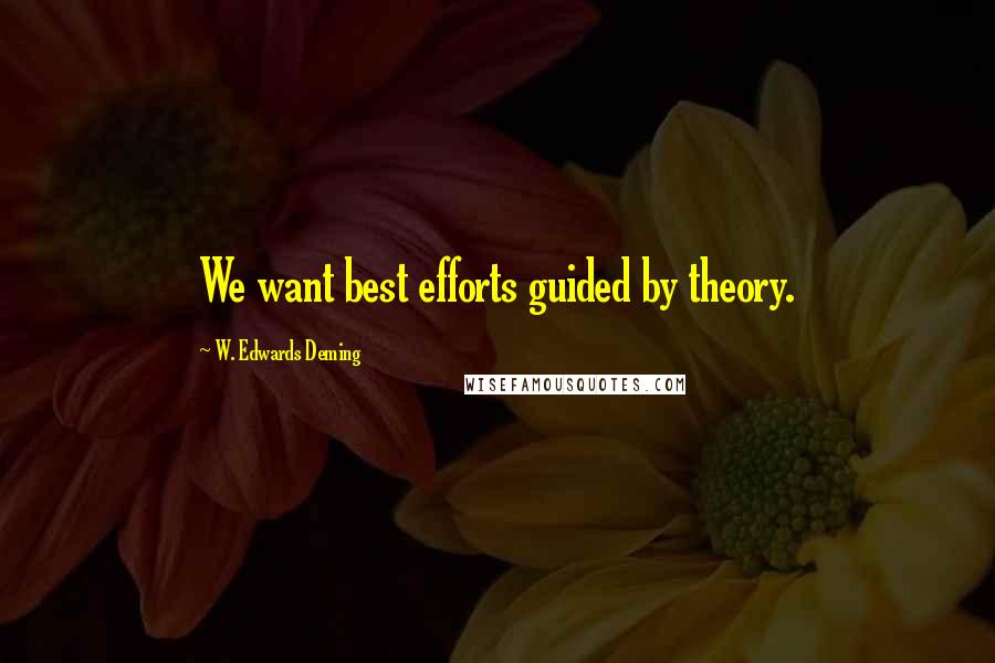 W. Edwards Deming Quotes: We want best efforts guided by theory.