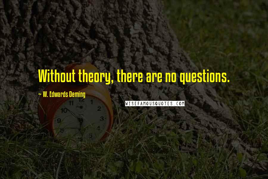 W. Edwards Deming Quotes: Without theory, there are no questions.