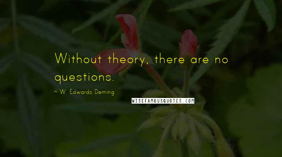 W. Edwards Deming Quotes: Without theory, there are no questions.