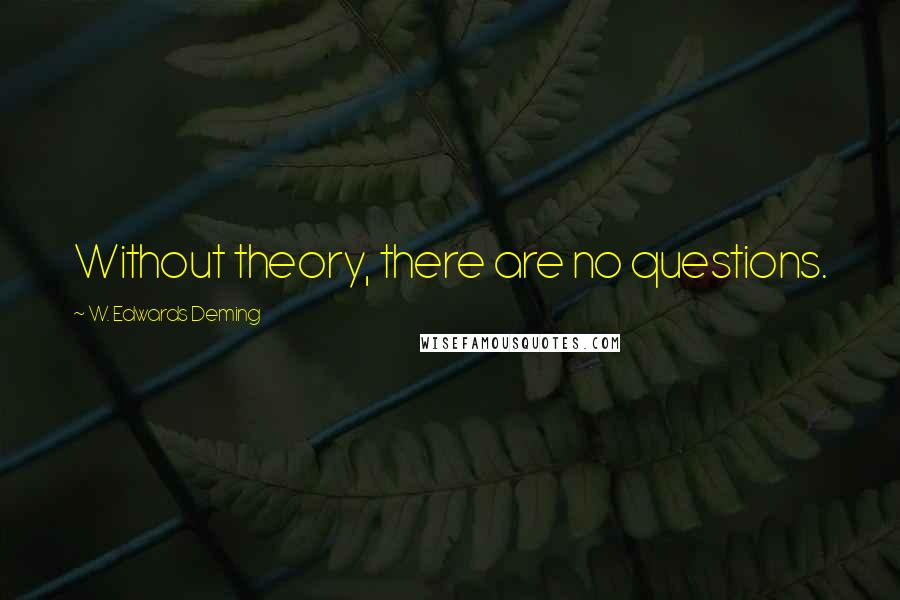 W. Edwards Deming Quotes: Without theory, there are no questions.