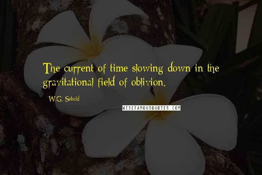 W.G. Sebald Quotes: The current of time slowing down in the gravitational field of oblivion.
