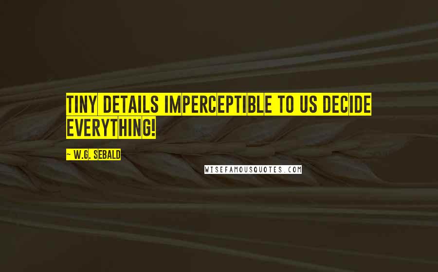 W.G. Sebald Quotes: Tiny details imperceptible to us decide everything!
