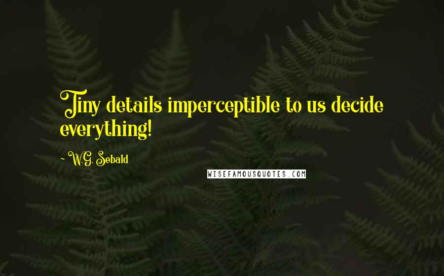 W.G. Sebald Quotes: Tiny details imperceptible to us decide everything!