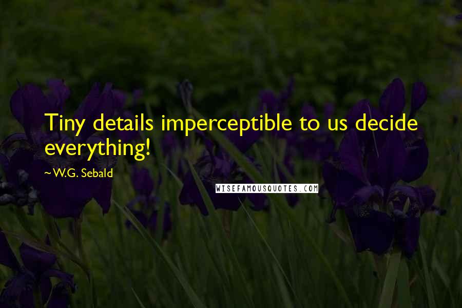 W.G. Sebald Quotes: Tiny details imperceptible to us decide everything!