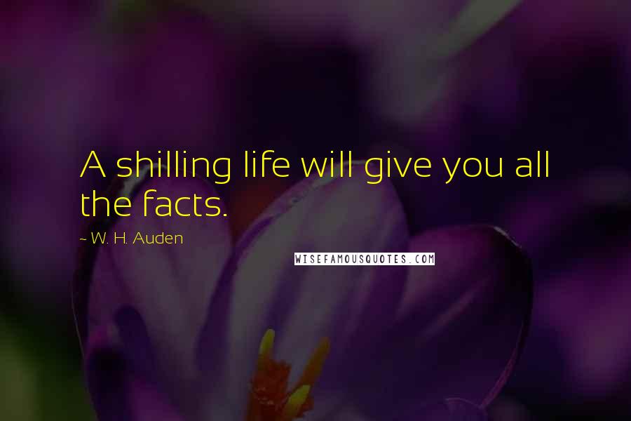 W. H. Auden Quotes: A shilling life will give you all the facts.