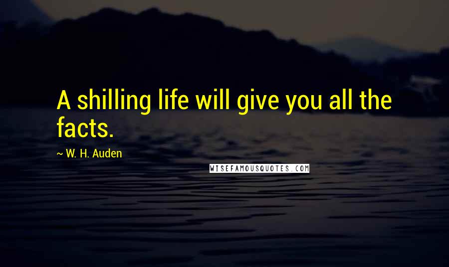W. H. Auden Quotes: A shilling life will give you all the facts.