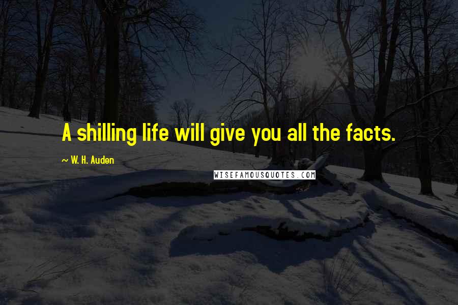 W. H. Auden Quotes: A shilling life will give you all the facts.