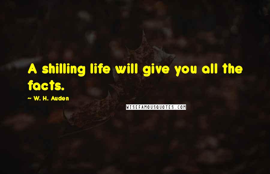 W. H. Auden Quotes: A shilling life will give you all the facts.