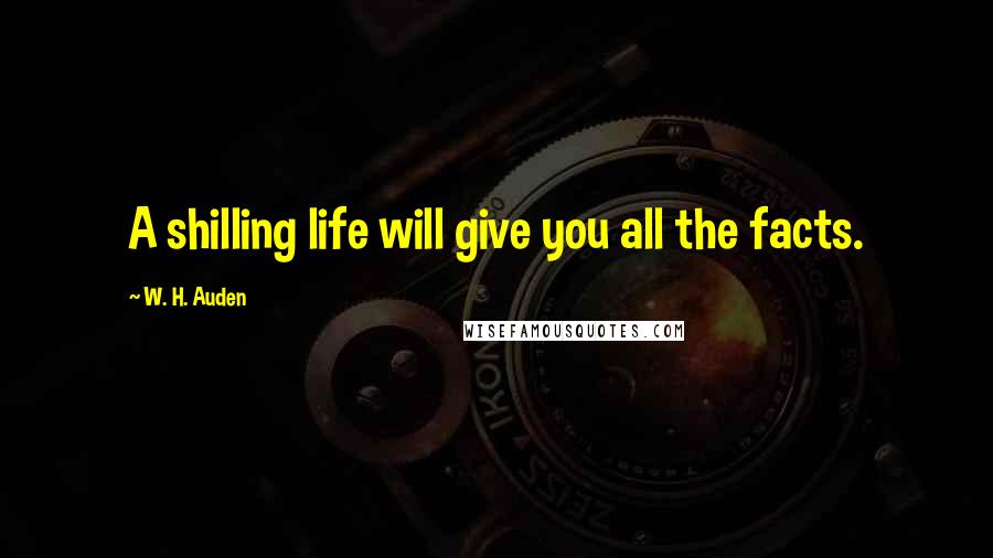 W. H. Auden Quotes: A shilling life will give you all the facts.