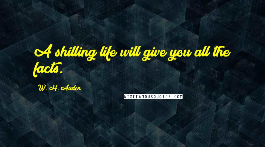 W. H. Auden Quotes: A shilling life will give you all the facts.