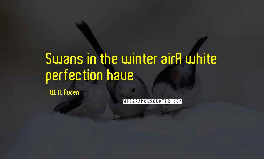 W. H. Auden Quotes: Swans in the winter airA white perfection have