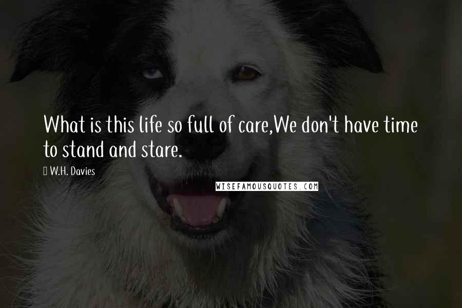 W.H. Davies Quotes: What is this life so full of care,We don't have time to stand and stare.