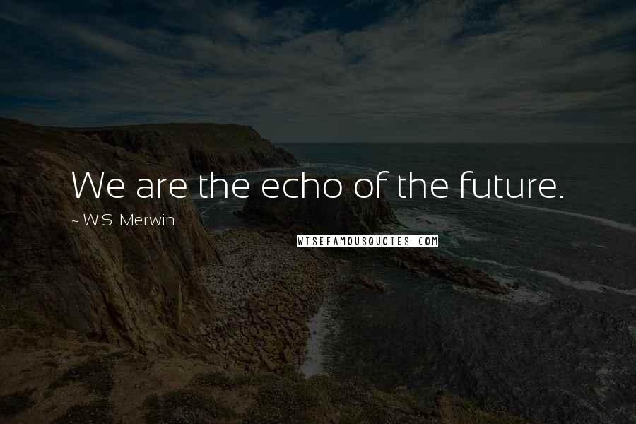 W.S. Merwin Quotes: We are the echo of the future.