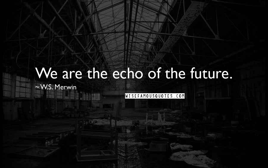 W.S. Merwin Quotes: We are the echo of the future.