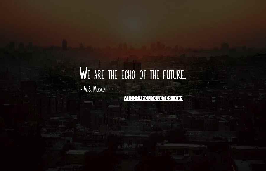 W.S. Merwin Quotes: We are the echo of the future.