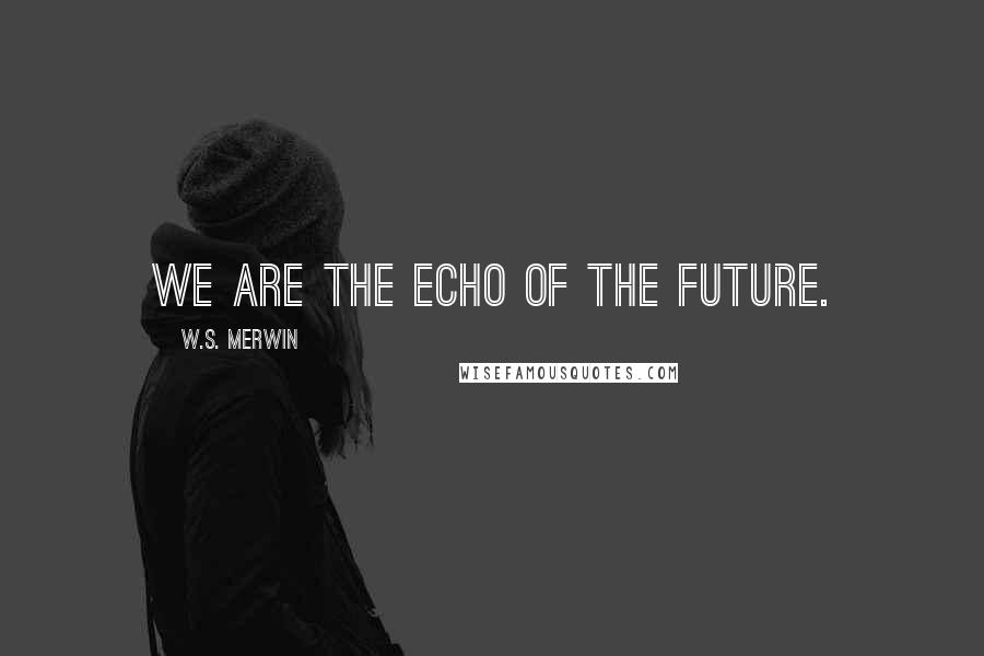 W.S. Merwin Quotes: We are the echo of the future.