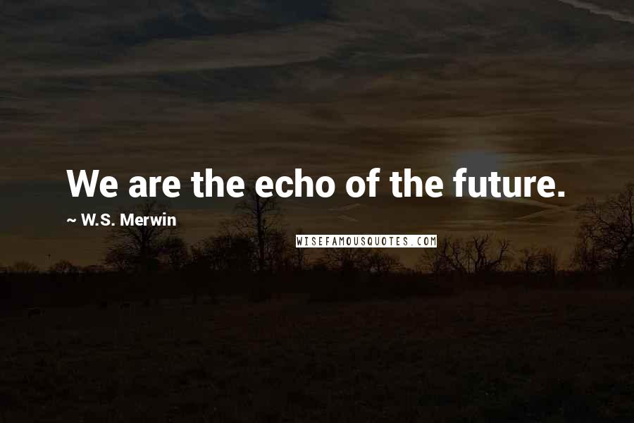 W.S. Merwin Quotes: We are the echo of the future.