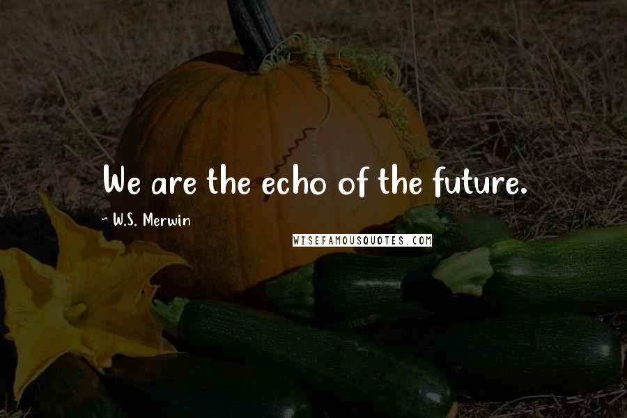 W.S. Merwin Quotes: We are the echo of the future.