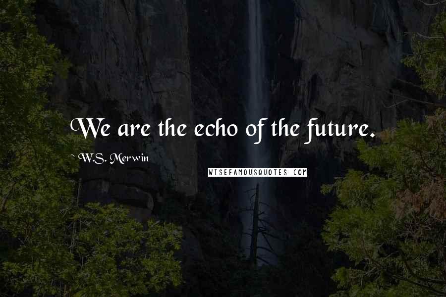 W.S. Merwin Quotes: We are the echo of the future.