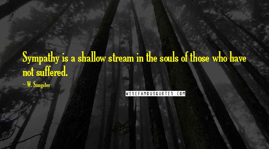 W. Sangster Quotes: Sympathy is a shallow stream in the souls of those who have not suffered.