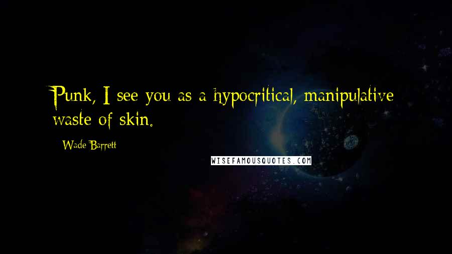 Wade Barrett Quotes: Punk, I see you as a hypocritical, manipulative waste of skin.