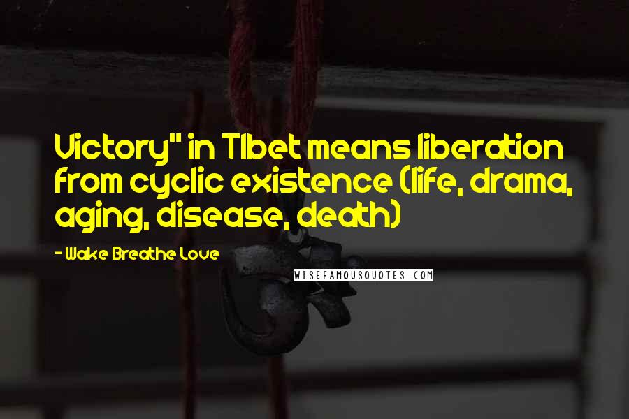 Wake Breathe Love Quotes: Victory" in TIbet means liberation from cyclic existence (life, drama, aging, disease, death)