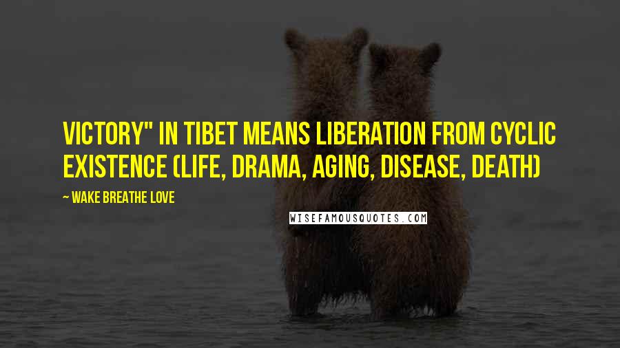 Wake Breathe Love Quotes: Victory" in TIbet means liberation from cyclic existence (life, drama, aging, disease, death)