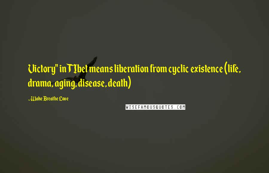 Wake Breathe Love Quotes: Victory" in TIbet means liberation from cyclic existence (life, drama, aging, disease, death)