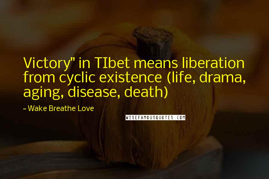 Wake Breathe Love Quotes: Victory" in TIbet means liberation from cyclic existence (life, drama, aging, disease, death)