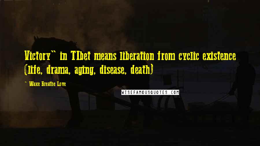 Wake Breathe Love Quotes: Victory" in TIbet means liberation from cyclic existence (life, drama, aging, disease, death)