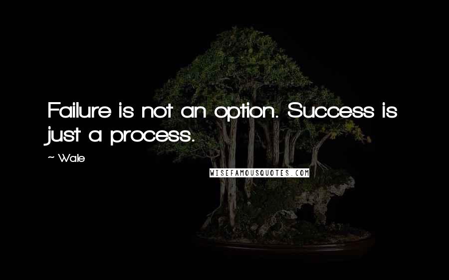 Wale Quotes: Failure is not an option. Success is just a process.