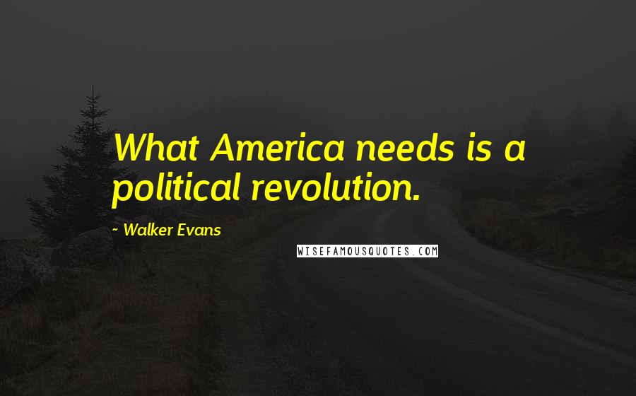 Walker Evans Quotes: What America needs is a political revolution.