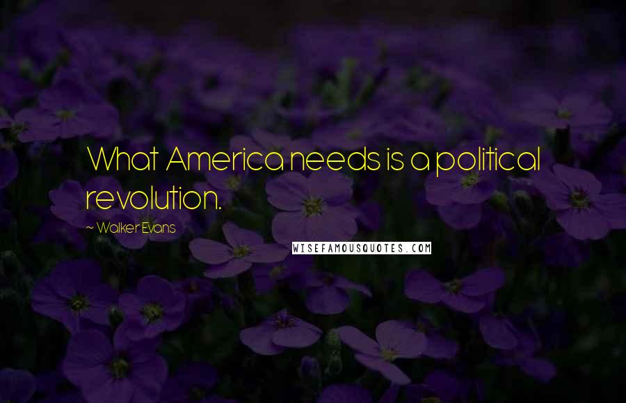 Walker Evans Quotes: What America needs is a political revolution.