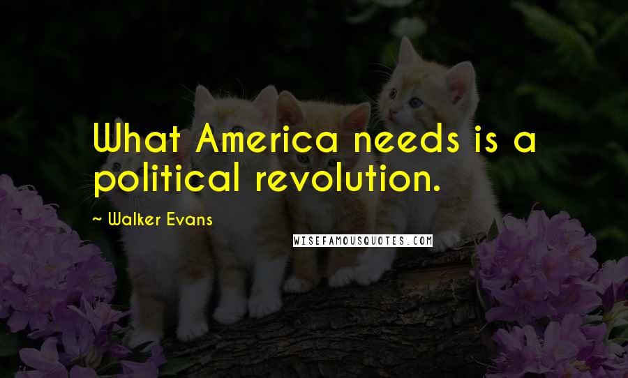 Walker Evans Quotes: What America needs is a political revolution.