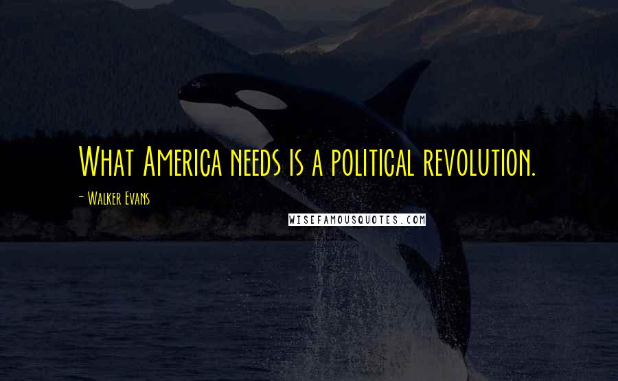 Walker Evans Quotes: What America needs is a political revolution.