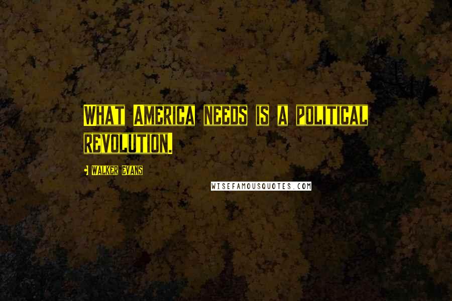 Walker Evans Quotes: What America needs is a political revolution.