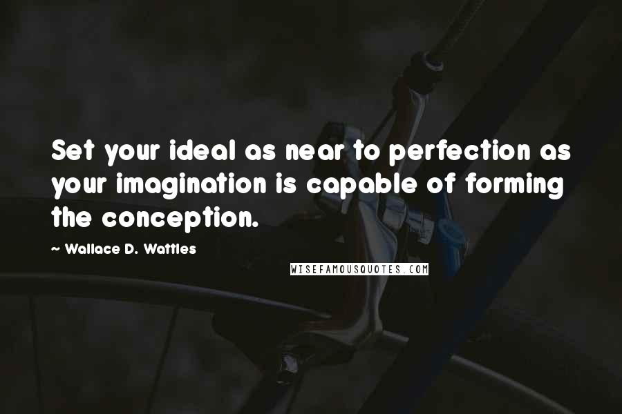 Wallace D. Wattles Quotes: Set your ideal as near to perfection as your imagination is capable of forming the conception.