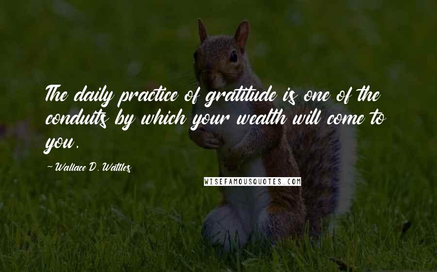 Wallace D. Wattles Quotes: The daily practice of gratitude is one of the conduits by which your wealth will come to you.