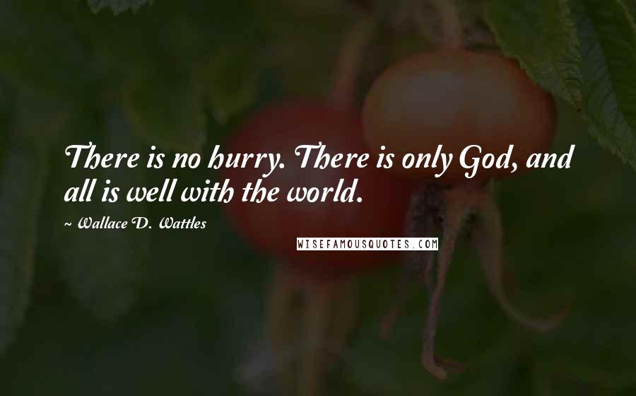 Wallace D. Wattles Quotes: There is no hurry. There is only God, and all is well with the world.