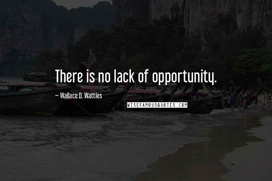 Wallace D. Wattles Quotes: There is no lack of opportunity.