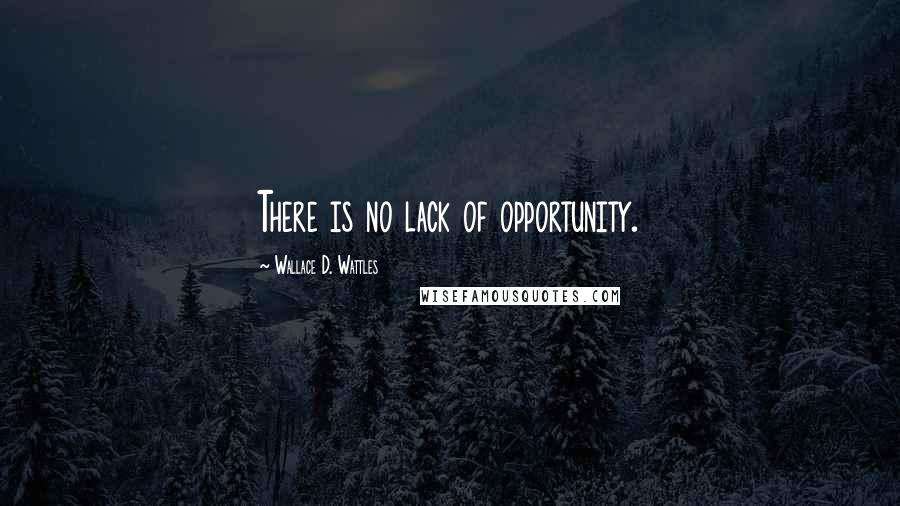 Wallace D. Wattles Quotes: There is no lack of opportunity.