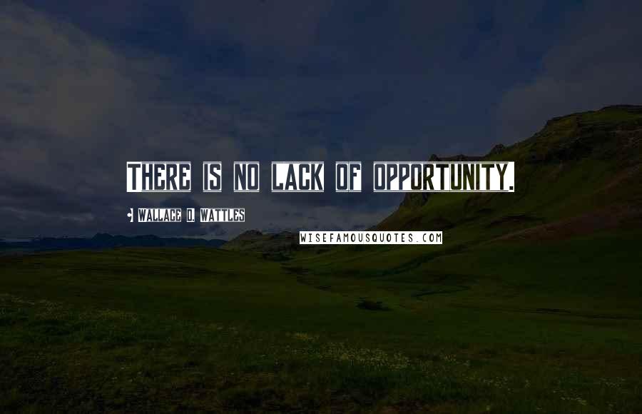 Wallace D. Wattles Quotes: There is no lack of opportunity.