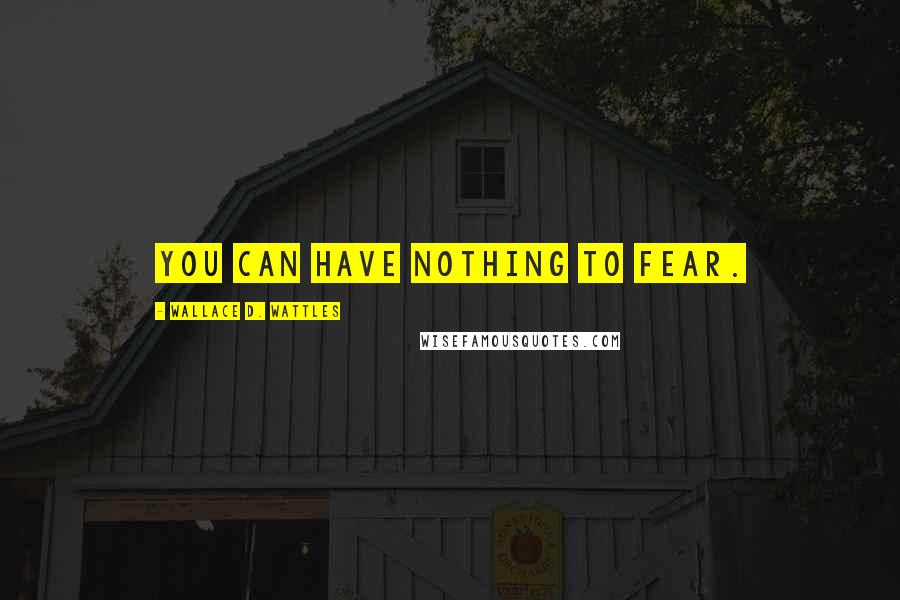 Wallace D. Wattles Quotes: You can have nothing to fear.