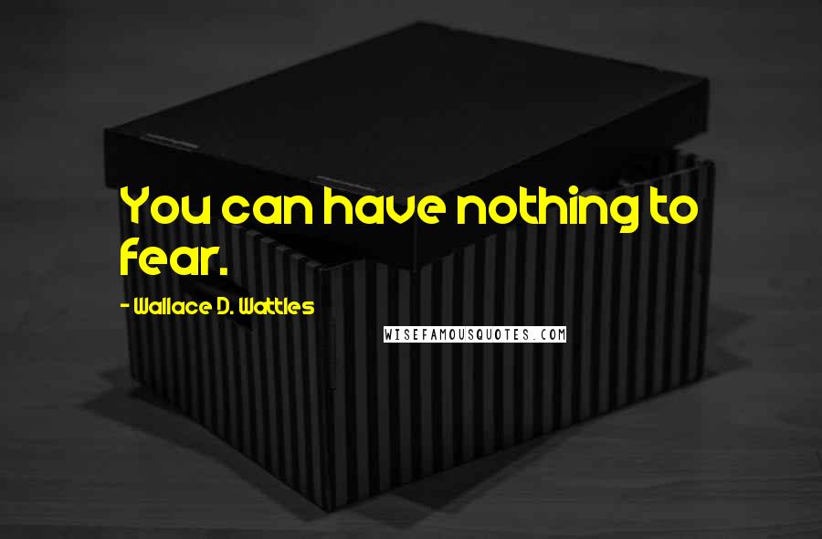 Wallace D. Wattles Quotes: You can have nothing to fear.