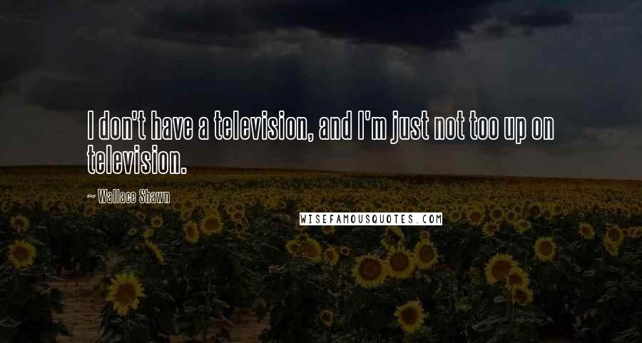 Wallace Shawn Quotes: I don't have a television, and I'm just not too up on television.