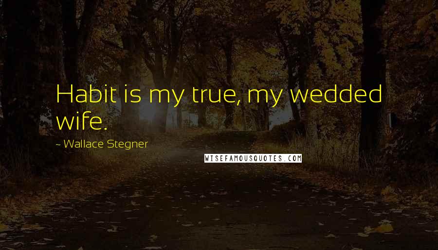 Wallace Stegner Quotes: Habit is my true, my wedded wife.