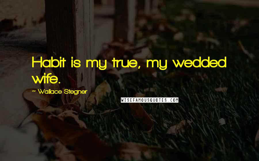 Wallace Stegner Quotes: Habit is my true, my wedded wife.