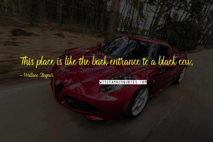 Wallace Stegner Quotes: This place is like the back entrance to a black cow.